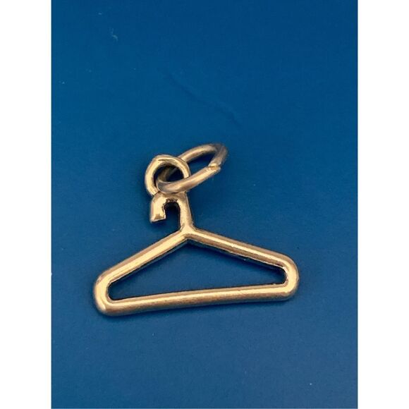 Clothes Hanger Sterling Silver Jewelry Charm #hang up - Picture 1 of 3